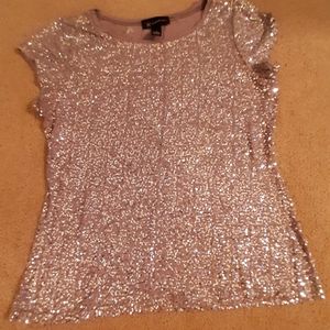 Taupe sequin top
